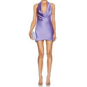NEW NORMA KAMALI sweats mini halter dress in lilac